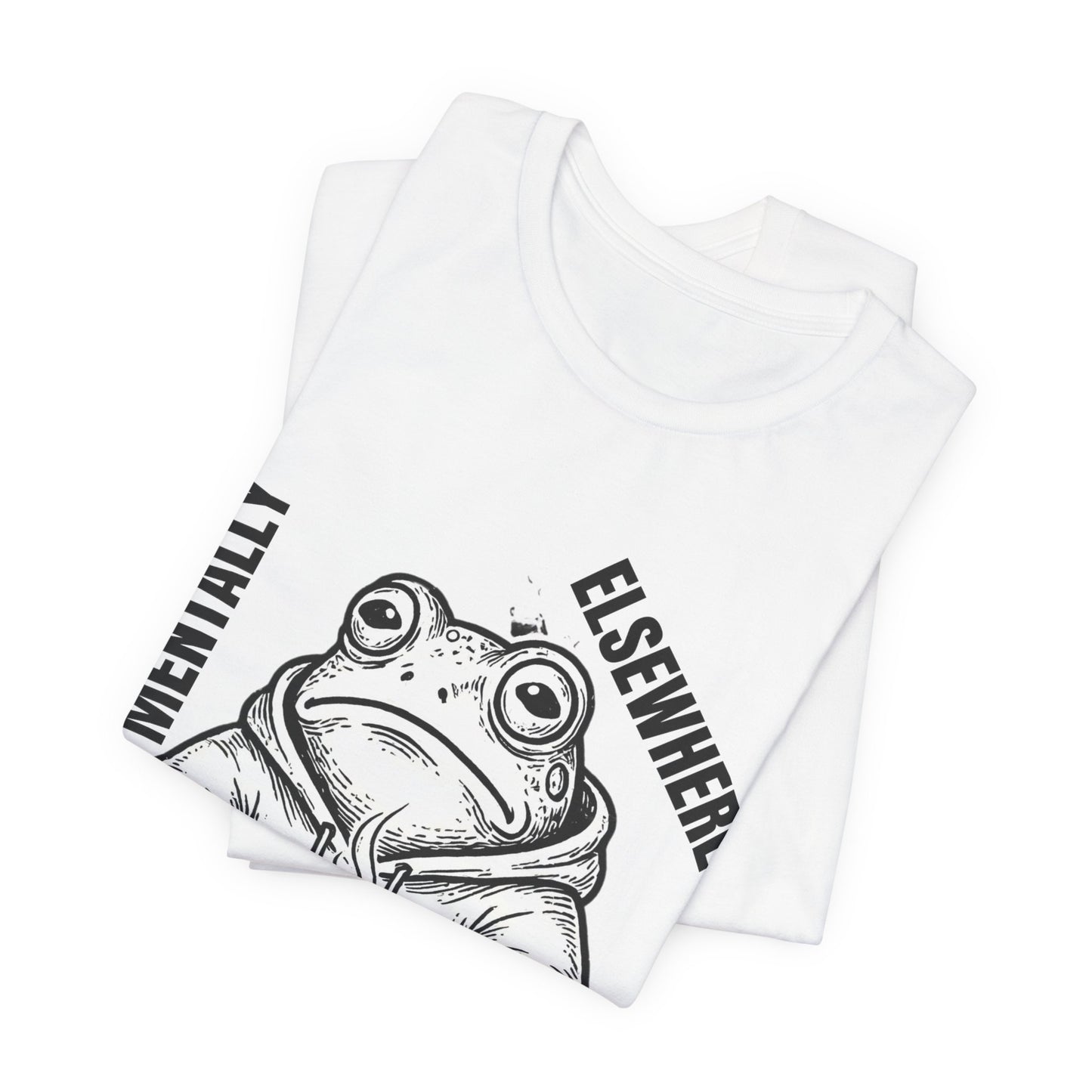 Mentality Elsewhere Frog T-Shirt — Funny Coffee Frog Tee