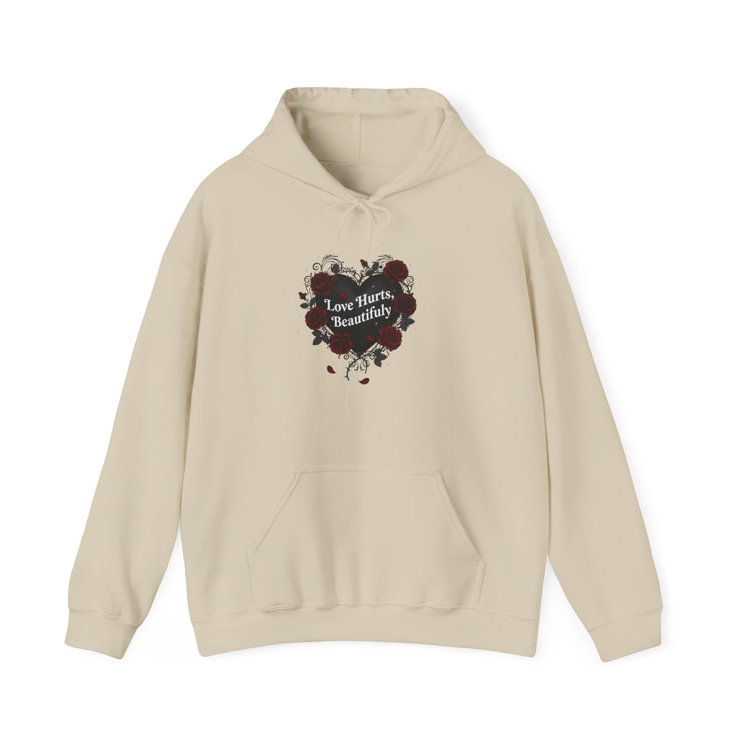 Dark Rose Heart Hoodie | goth valentine, emo romance
