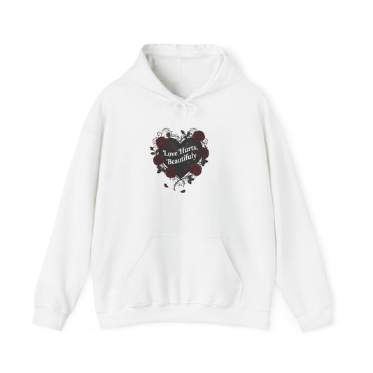 Dark Rose Heart Hoodie | goth valentine, emo romance