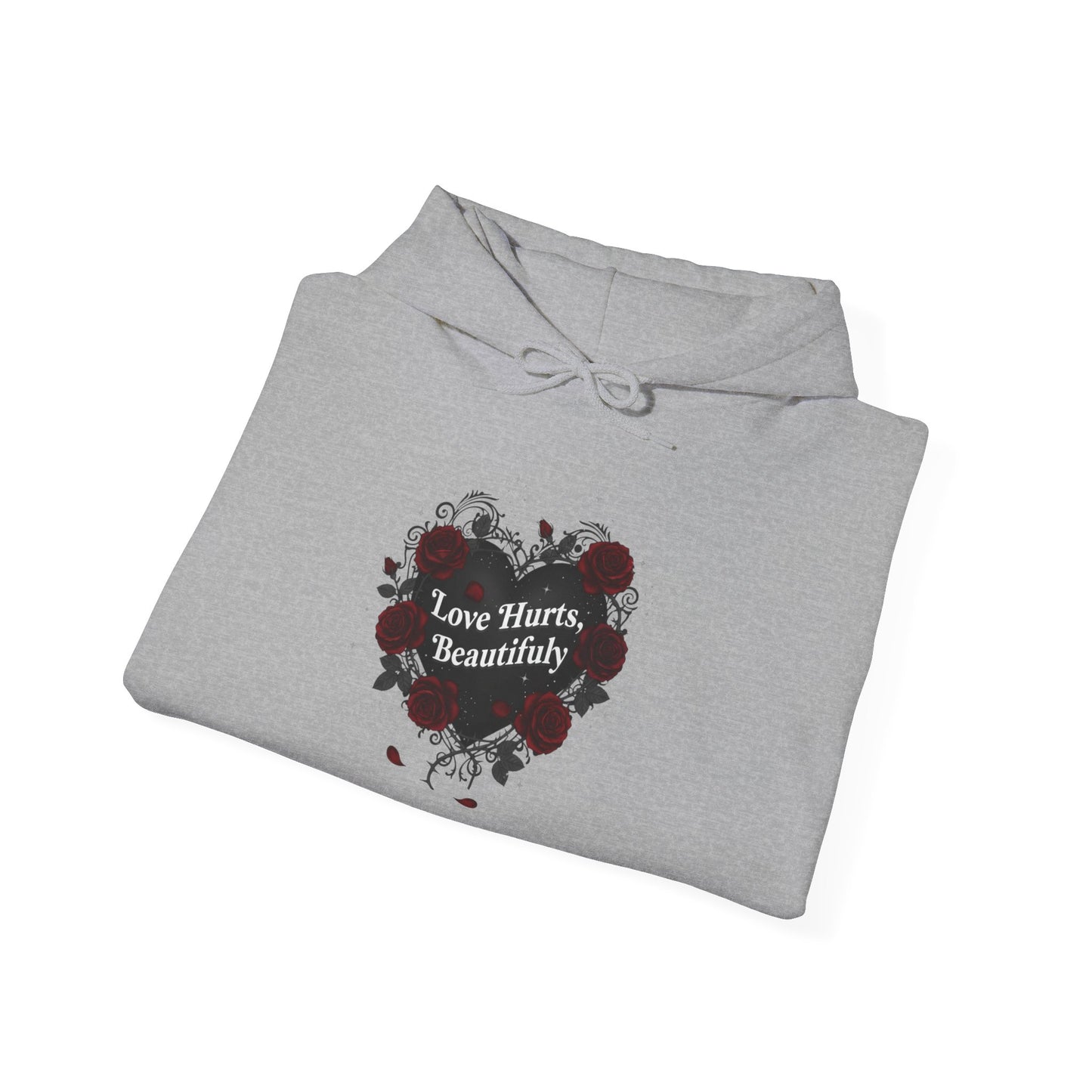 Dark Rose Heart Hoodie | goth valentine, emo romance