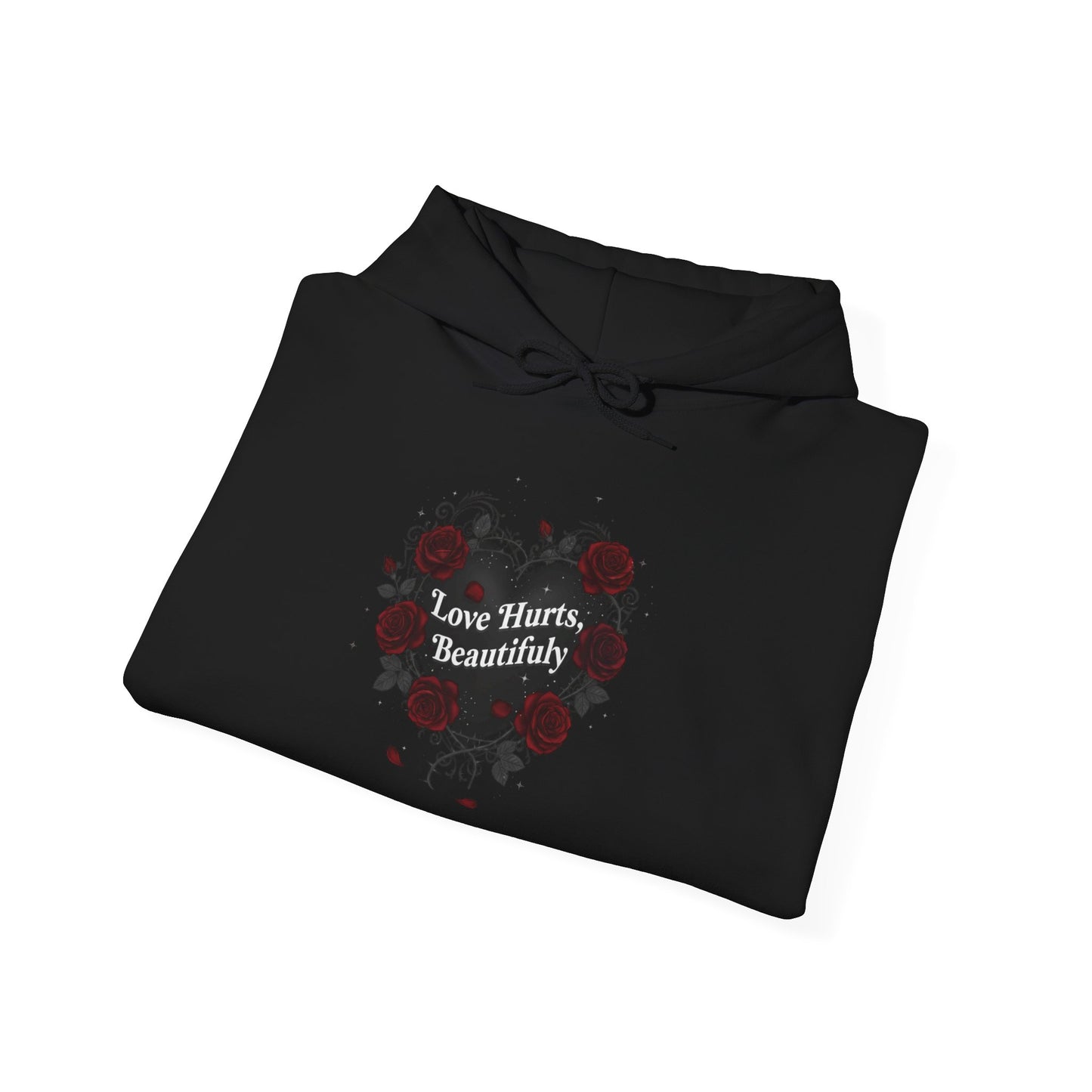 Dark Rose Heart Hoodie | goth valentine, emo romance