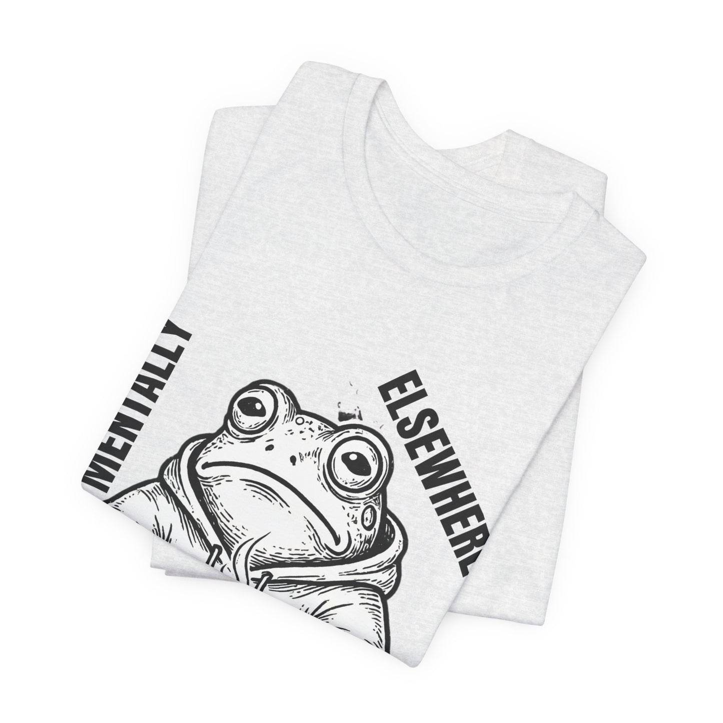 Mentality Elsewhere Frog T-Shirt — Funny Coffee Frog Tee