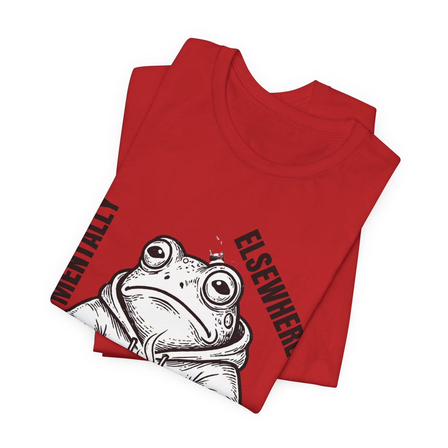 Mentality Elsewhere Frog T-Shirt — Funny Coffee Frog Tee