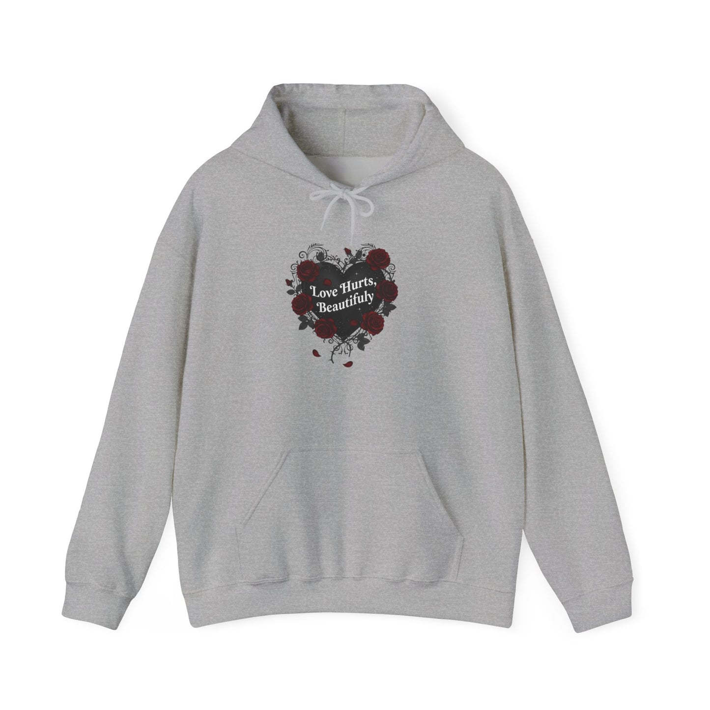 Dark Rose Heart Hoodie | goth valentine, emo romance
