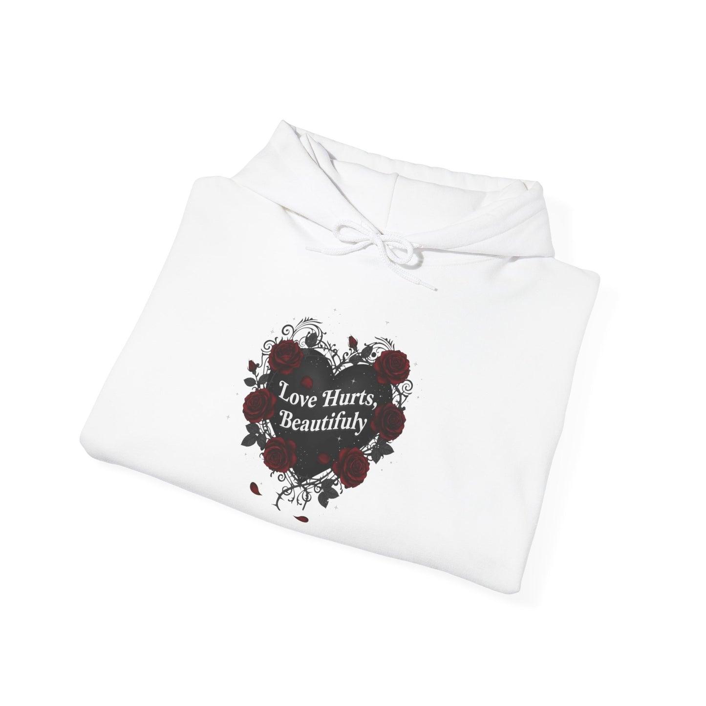 Dark Rose Heart Hoodie | goth valentine, emo romance