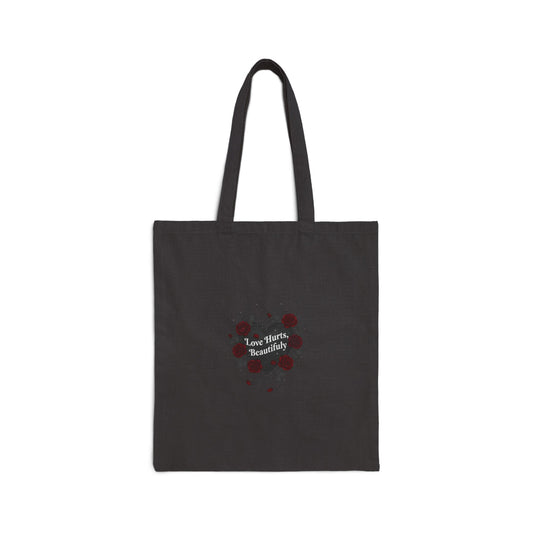 Goth Valentine Heart Tote | Dark Romance, Black Rose Emo Love