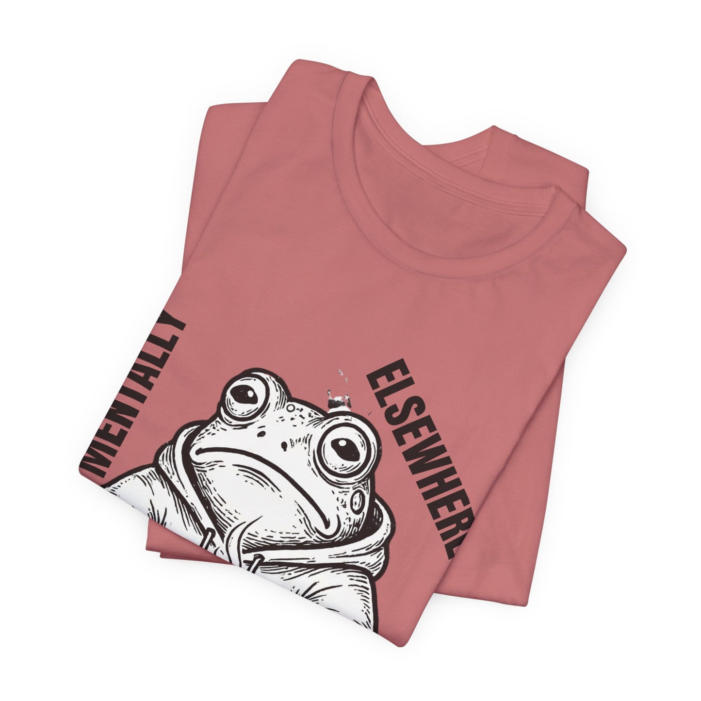 Mentality Elsewhere Frog T-Shirt — Funny Coffee Frog Tee