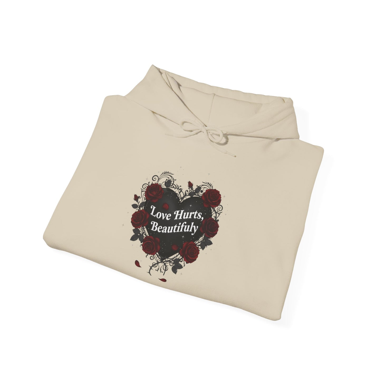 Dark Rose Heart Hoodie | goth valentine, emo romance