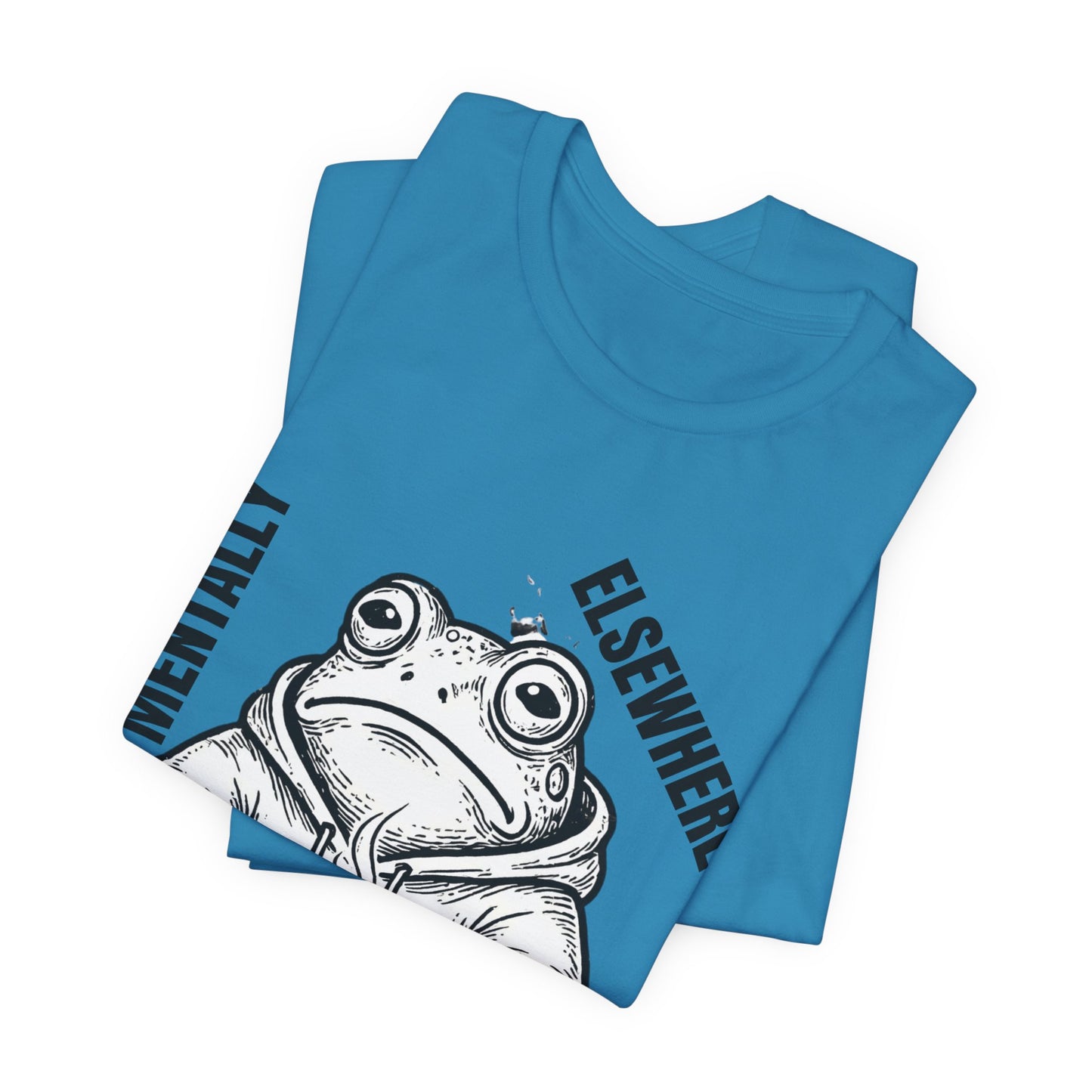 Mentality Elsewhere Frog T-Shirt — Funny Coffee Frog Tee